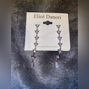 BNWT Eliot Danori Silver-Tone Cubic Zirconia Triangle Linear Drop Earrings $65